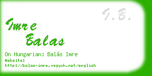 imre balas business card